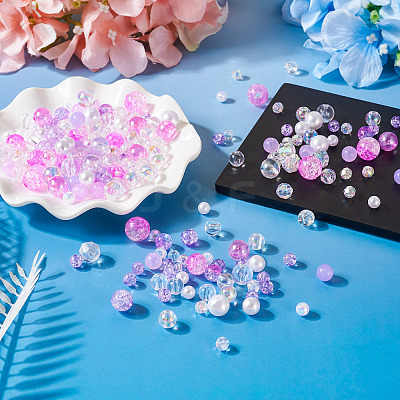 Transparent & Opaque Acrylic Bead OACR-TAC0002-08F-1