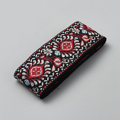 Ethnic Style Floral Pattern Embroidery Polyester Ribbons OCOR-XCP0003-16E-1