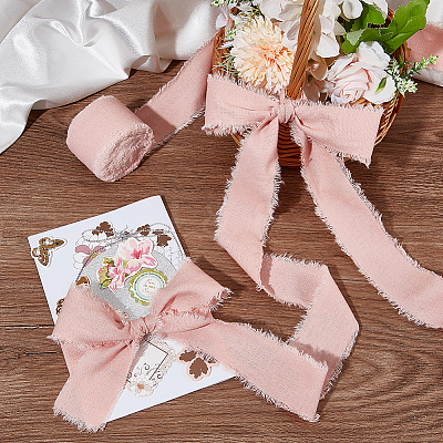 10M Polyester Frayed Ribbon OCOR-WH0094-01A-1