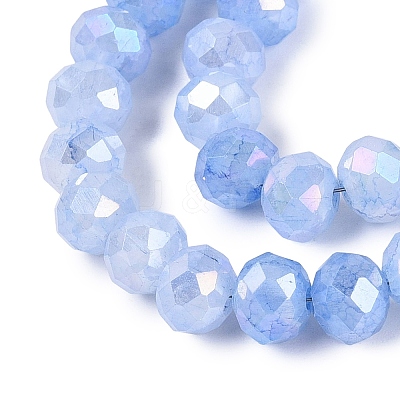 Dyed Crackle Imitation Jade Glass Beads Strands EGLA-Q131-02C-01-1