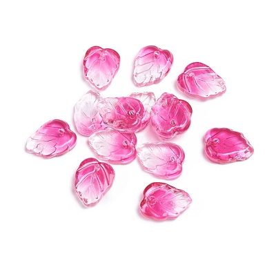 Two-Tone Transparent Glass Charms GLAA-H016-15W-1