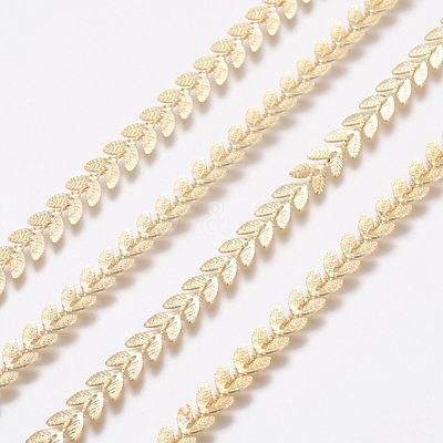 Brass Handmade Cobs Chains X-CHC-G006-13G-1