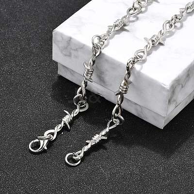 Alloy Barb Wire Necklaces NJEW-R254-01B-P-1