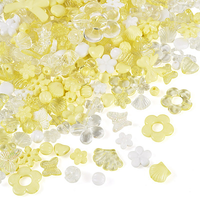 100G Transparent & Opaque Acrylic Beads TACR-TA0001-57F-1