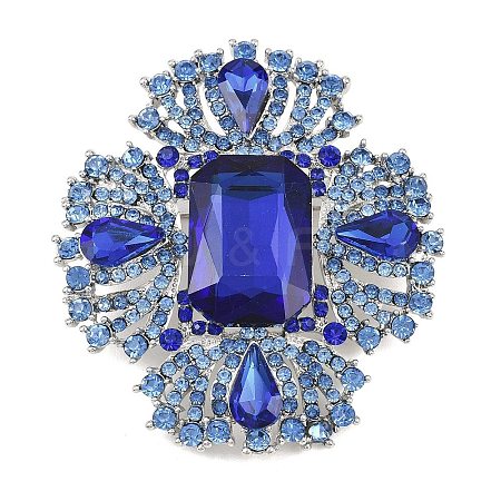 Alloy Rhinestone Lapel Pins for Backpack Clothes JEWB-P055-07P-1