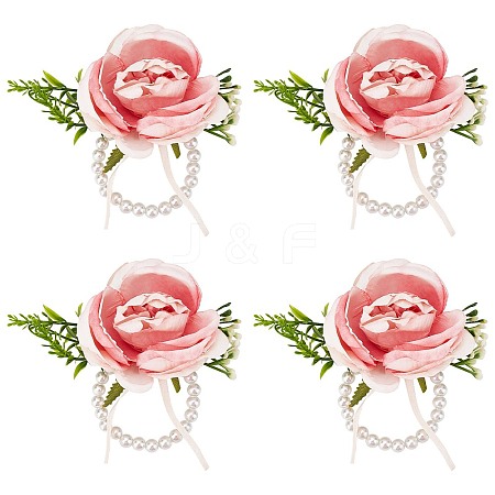 4Pcs Silk Wrist Corsage AJEW-CP0001-63-1