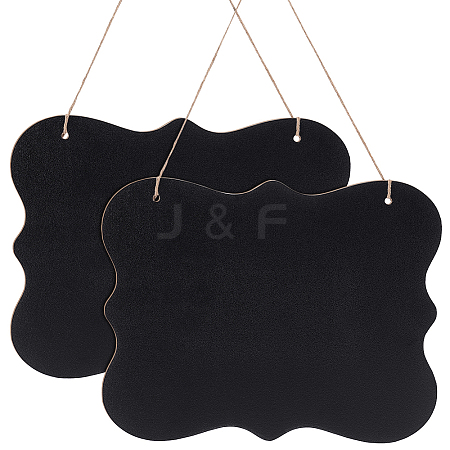 Wooden Double Sided Hanging Chalkboard Signs HJEW-WH0036-86B-1