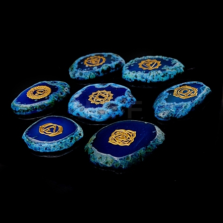 Chakra Natural Agate Nuggets Stone PW-WG57447-03-1