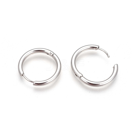 Tarnish Resistant 304 Stainless Steel Hoop Earrings EJEW-P177-P-10-1