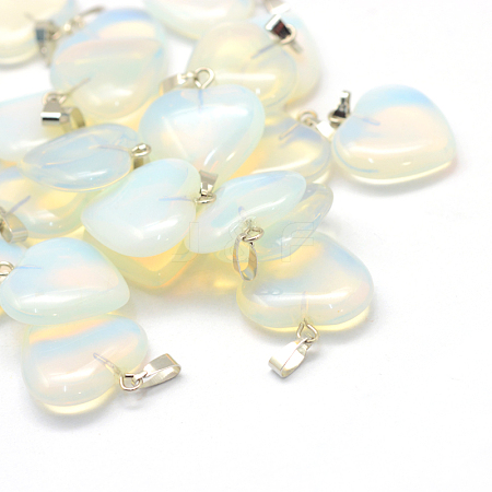 Heart Opalite Pendants X-G-Q438-06-1