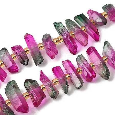 Electroplated Natural Quartz Crystal Beads Strands G-F800-D09-1