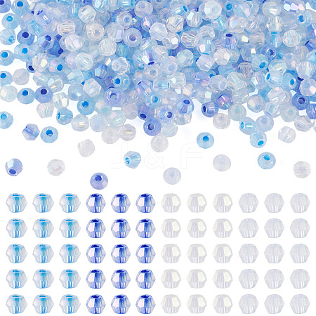 405Pcs Eletroplated Transparent Glass Beads GLAA-TA0003-66A-1