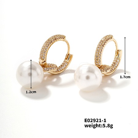 Elegant White Pearl Hoop Earrings for Women AT1508-1