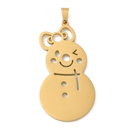 Christmas Theme 304 Stainless Steel Pendants STAS-Q005-01G-05-1