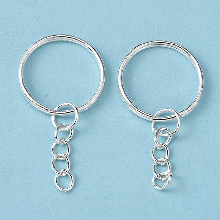 Silver Color Plated Iron Split Key Rings X-IFIN-H047-S-1