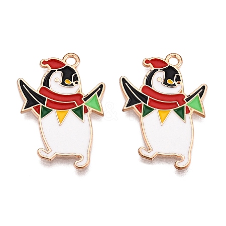 Christmas Theme Alloy Enamel Pendants ENAM-T020-33E-1