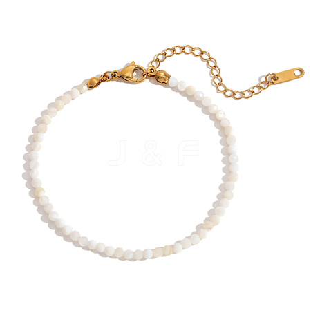 Natural White Jade Beaded Bracelets for Women PW7848-4-1