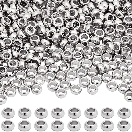 500Pcs 316 Surgical Stainless Steel Rondelle Crimp Beads STAS-BBC0008-71-1