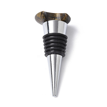 Moon Natural Tiger Eye Wine Stoppers DJEW-P021-D01-1