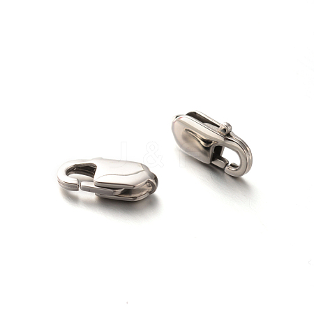 316 Surgical Stainless Steel Lobster Claw Clasps Hand Polished  STAS-E088-22-16x8mm-1