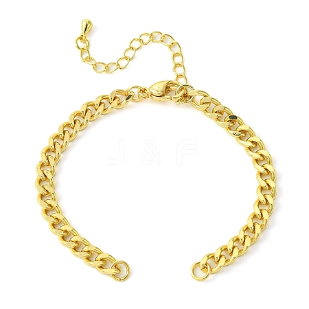 Rack Plating Brass Twisted Chain Bracelet Making KK-G501-03B-G-1