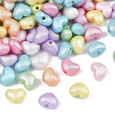Textured Opaque ABS Imitation Pearl Beads MACR-K361-17-1