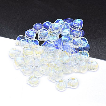 Transparent Glass Charms GLAA-H016-05E-14-1