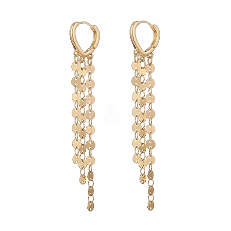 Brass Heart Huggie Hoop Earring EJEW-JE05182-1