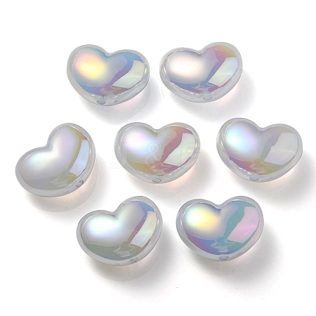 UV Plating Rainbow Iridescent Imitation Jelly Acrylic Beads OACR-C007-08D-1