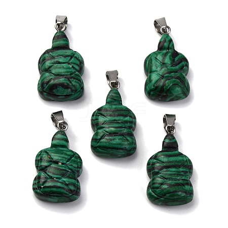 Synthetic Malachite Pendants G-B127-06P-02-1