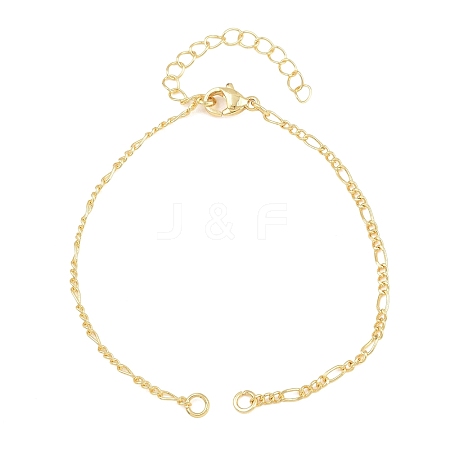 Brass Figaro Chain Bracelet Making KK-CBADBBF-06G-1