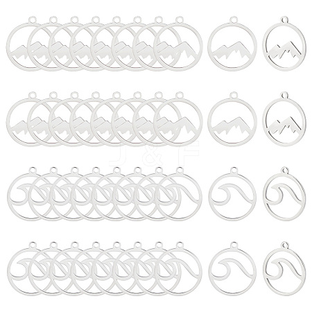 ARRICRAFT 30Pcs 2 Styles 201 Stainless Steel Pendants STAS-AR0001-69-1