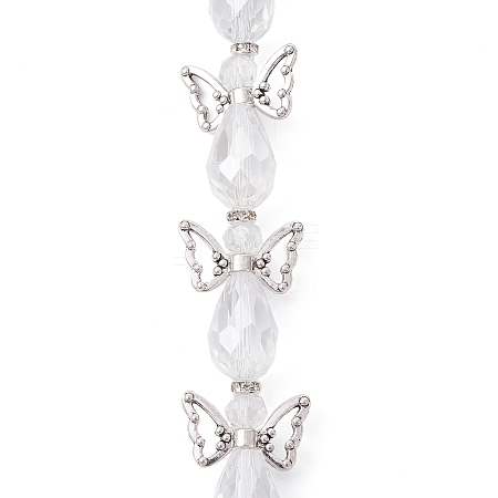 Angel Fairy Shape Electroplate Transparent Glass Beads Strands AJEW-JB01172-04-1