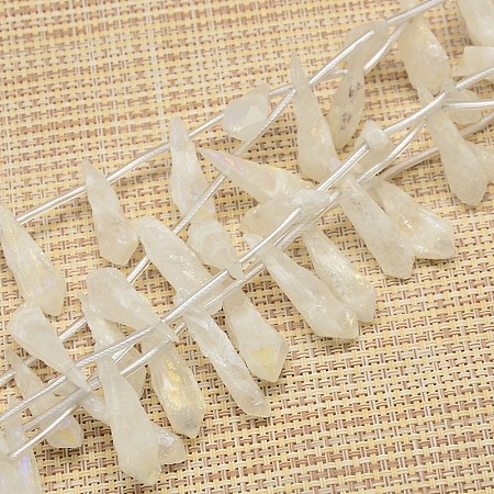 Electroplate Gemstone Natural Quartz Crystal Beads Strands G-L135-12-1