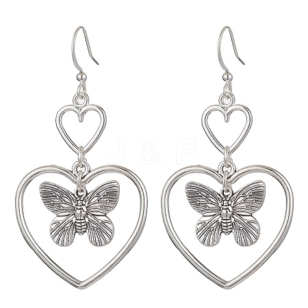 Heart Alloy Dangle Earrings EJEW-JE05534-02-1