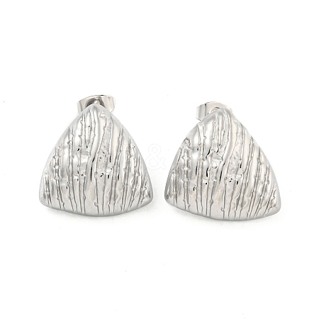 Non-Tarnish Triangle 304 Stainless Steel Ear Studs EJEW-L290-017P-1