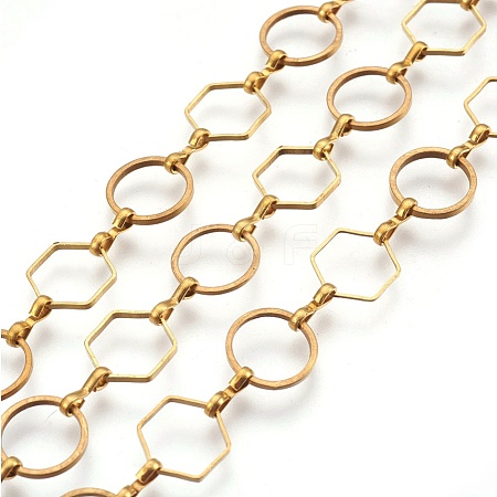 Brass Handmade Chains KK-CK258-C-1
