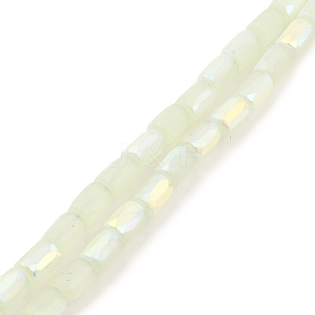 Frosted Imitation Jade Glass Beads Strands GLAA-P058-07A-07-1