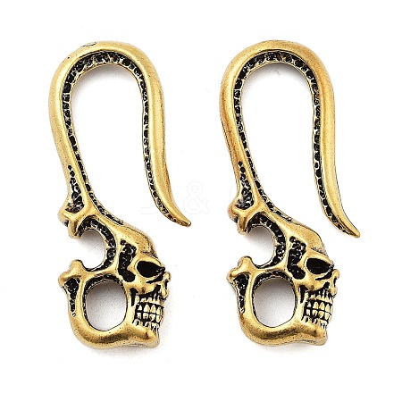 Retro Brass S Shaped Skull Hook Clasp for Car Keychain DJEW-Z008-02AB-1