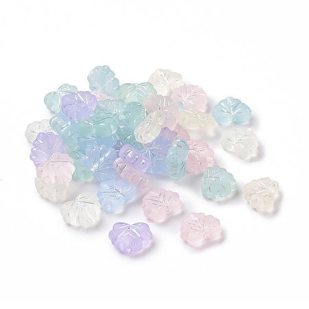 Transparent Frosted Acrylic Beads X-OACR-P013-34M-1