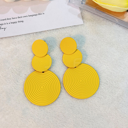 3-Round Alloy Dangle Stud Earrings FS-WG460DD-09-1