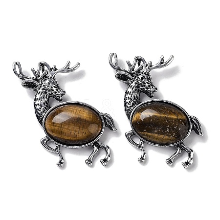 Alloy Elk Brooches JEWB-A021-02AS-08-1