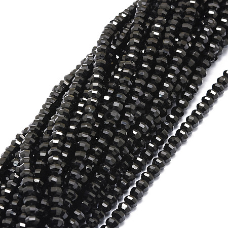 Natural Black Spinel Beads Strands G-E569-B09-1