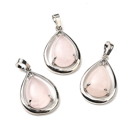 Natural Rose Quartz Pendants G-B033-04P-19-1