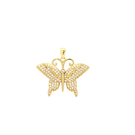 Golden Brass Micro Pave Cubic Zirconia Pendants PW-WGD5DB1-01-1