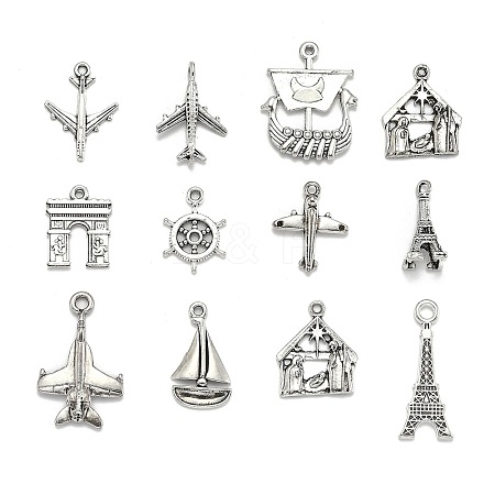 Tibetan Style Alloy Pendants TIBEP-MSMC021-45AS-RS-1