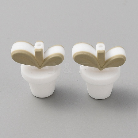 Leaf Pot Food Grade Eco-Friendly Silicone Beads SIL-WH0014-18A-1