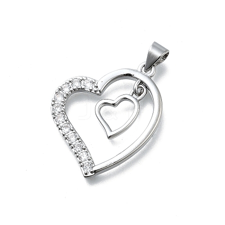 Brass Micro Pave Cubic Zirconia Pendants KK-K400-44P-1