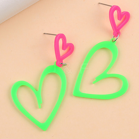 Fashionable Stainless Steel Acrylic Dangle Stud Earrings FS-WGAB06E-09-1
