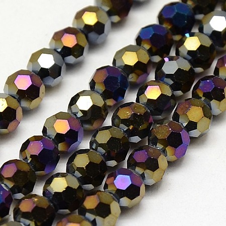Electroplate Glass Beads Strands X-EGLA-J042-8mm-AB01-1